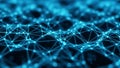 Glowing blue digital network connections with bright nodes on a dark abstract background Royalty Free Stock Photo