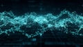 Glowing Blue Digital Network Grid Abstract Background With Particles image photo Royalty Free Stock Photo