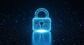 Digital padlock symbol representing cybersecurity data protection and secure online information access Royalty Free Stock Photo
