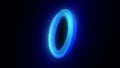Glowing blue digital vortex ring on dark background, evoking energy, speed, and futuristic motion Royalty Free Stock Photo
