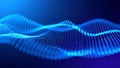 Glowing Blue Digital Wave Network Abstract Background image Royalty Free Stock Photo