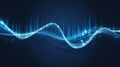 Glowing Blue Digital Wave Pattern on Dark Background for Technology Royalty Free Stock Photo