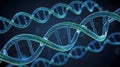 Glowing blue DNA double helix structure on dark background Royalty Free Stock Photo