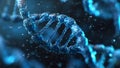 Glowing Blue DNA Double Helix Structure in Space ai generated Royalty Free Stock Photo