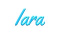 Glowing blue effect of name Iara on white background. Royalty Free Stock Photo