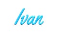 Glowing blue effect of name Ivan on white background. Royalty Free Stock Photo