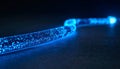 Glowing Blue Fiber Optic Cable for Data Transfer Royalty Free Stock Photo