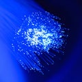 Glowing Blue Fiber Optic Data Stream Royalty Free Stock Photo
