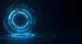 Glowing blue futuristic HUD interface background Royalty Free Stock Photo