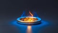 Glowing Blue And Gold Ring With Inner Fire Royalty Free Stock Photo