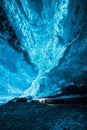 Glowing blue ice