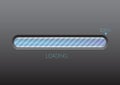 Glowing blue light progress loading bar 100% vector illustration