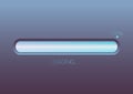 Glowing blue light progress loading bar 100% vector illustration