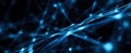 The Glowing Blue Lines of an Abstract Digital Network Moving Through Space.AI generated image Royalty Free Stock Photo