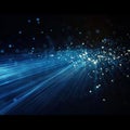 Glowing Blue Lines With Particles Abstract Background Speed Motion Network Data Transmission Royalty Free Stock Photo