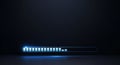 Futuristic Blue Loading Bar Progress Indicator on Dark Background Concept Royalty Free Stock Photo