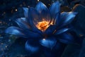 Glowing blue lotus flower in a serene environment Royalty Free Stock Photo