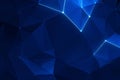 Glowing Blue Low-Poly Surface Royalty Free Stock Photo