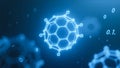 Glowing Blue Molecular Structures Forming a Futuristic Digital Science Background Royalty Free Stock Photo