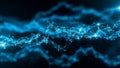 Glowing Blue Network of Interconnected Nodes and Lines Against a Dark Cosmic Background Royalty Free Stock Photo