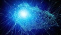 Glowing Blue Network Structure with Connections Royalty Free Stock Photo
