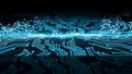 Glowing Blue Neural Network Circuitry with Digital Data Flow and Cyber Technology Royalty Free Stock Photo