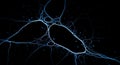 Glowing blue neuron network against a black void Royalty Free Stock Photo