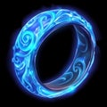 Glowing blue ornate ring with intricate swirl designs Royalty Free Stock Photo