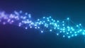 Glowing blue and purple digital network of interconnected nodes and lines on dark background Keywords: digital Royalty Free Stock Photo