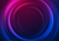 Glowing blue and purple smooth circles abstract tech background Royalty Free Stock Photo