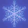 Glowing Blue Snowflake On Blue Background