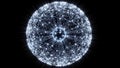 Glowing Blue Network Sphere with Connected Nodes Royalty Free Stock Photo