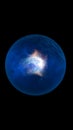 Glowing blue sphere radiating light and energy in a dark cosmic environment Royalty Free Stock Photo