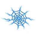 Glowing Blue Spiderweb Illustration on White Background with Abstract Design Royalty Free Stock Photo