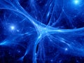 Glowing blue synapses in space Royalty Free Stock Photo