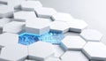 Glowing Blue Technology Core in Hexagonal Structure Royalty Free Stock Photo