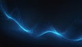 Glowing Blue Wave of Particles on Dark Background abstract Royalty Free Stock Photo