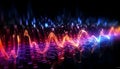 Glowing blue wave pattern in vibrant nightclub motion generated by AI