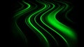 Glowing blurred light stripes in motion over on abstract background. Green rays. Led Light. Future tech. Shine dynamic scene. Neon