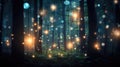 glowing bokeh trees