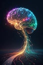 Glowing Brain with Circuit Data Representation Royalty Free Stock Photo