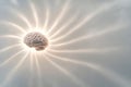 A glowing brain icon with soft light patterns, symbolizing mental health, wellness and tech harmony, Generated AI