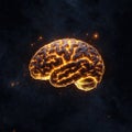 Glowing Brain in Outer Space Royalty Free Stock Photo