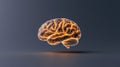 Glowing Brain Representation with Electric Energy Flow Illustrating Neuroactivity and Intelligence Royalty Free Stock Photo