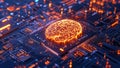 AI Brain on Circuit Board Royalty Free Stock Photo