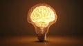 A glowing brain symbolizes innovation and intelligence Royalty Free Stock Photo