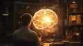 A glowing brain symbolizes innovation and intelligence Royalty Free Stock Photo
