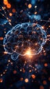 Glowing brain with vibrant neural pathways in motion