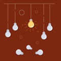 glowing bulb uniqueness concept Royalty Free Stock Photo