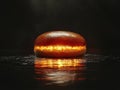 Glowing Burger Bun A Culinary Masterpiece Royalty Free Stock Photo